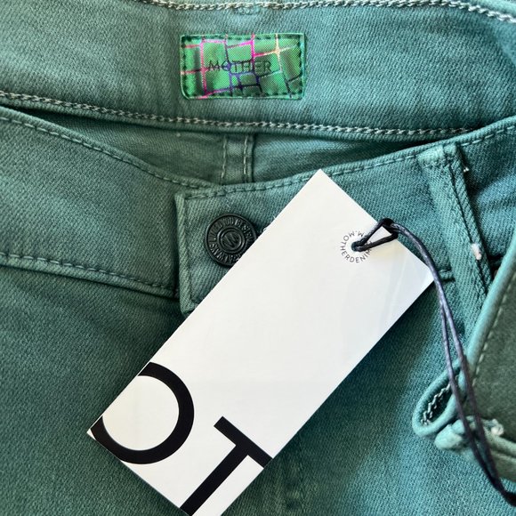 NWT Mother 'The Dropout' in 'Just for Kicks'-teal/green - Picture 7 of 9